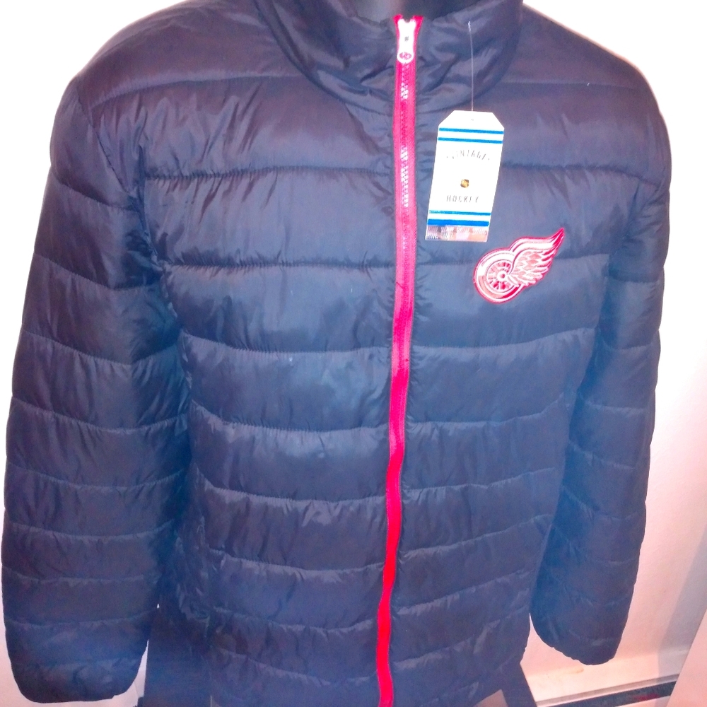Detroit Red Wings Retro Vintage Puffer Jacket New